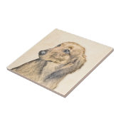Carreau Peinture de Dachshund (Longhaïs) - Art original du (Côté)