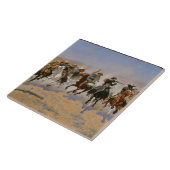 Carreau Peinture de Frederic Remington “Dash For The Timbe (Côté)