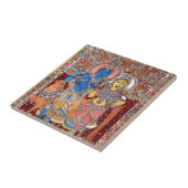 CARREAU PEINTURE DE KALAMKARI RADHA KRISHNA (Côté)