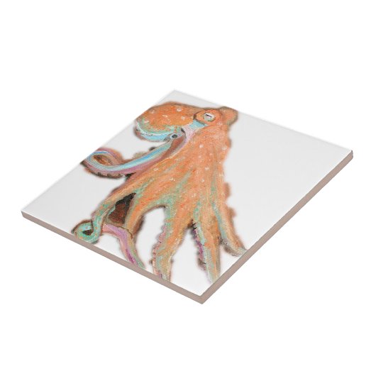 Carreau Peinture de Kraken de calmar de poulpe (Côté)