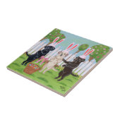 Carreau Peinture de lapins de Labrador Pâques (Côté)