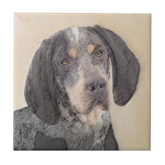 Carreau Peinture de linge bluetick - mignon chien original (Devant)
