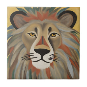 Carreau Peinture de lion