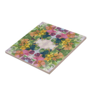 Carreau Peinture de motif aquarelle de pétales de fleurs c