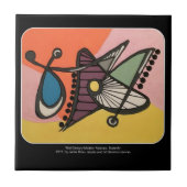 Carreau Peinture de papillon de mod de la moitié du siècle (Devant)