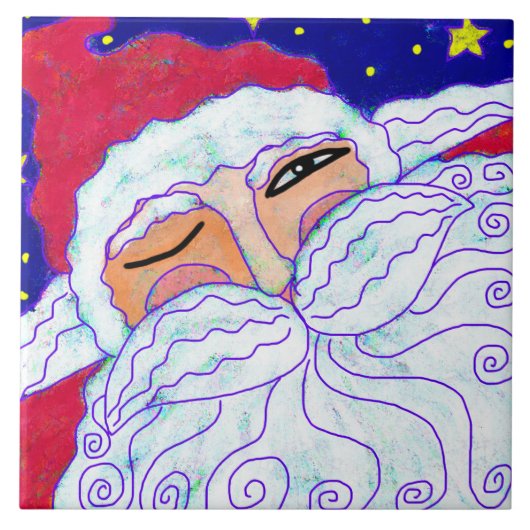 Carreau Peinture de Père Noël abstrait (Devant)