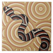 Carreau Peinture de points de serpent autochtone (Devant)