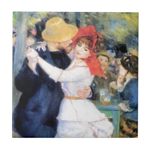 Carreau Peinture de renoir de danse de femme d'homme (Devant)