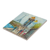 Carreau Peinture de scène de Tour Eiffel de Paris (Côté)