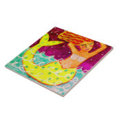 Carreau Peinture de sirène d'art Abstrait coloré (Côté)