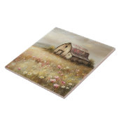 Carreau Peinture de terrain Fleur sauvage de grange blanch (Côté)