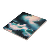 Carreau Peinture de vagues d'océan bleu joli (Côté)