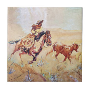 Carreau Peinture de Vaquero par Eward Borein