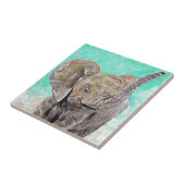 Carreau Peinture des éléphants de bébé (Côté)