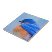 Carreau Peinture d'oiseau bleu - art original d'oiseau (Côté)