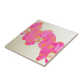Carreau Peinture d'orchidée à l'aquarelle rose (Côté)