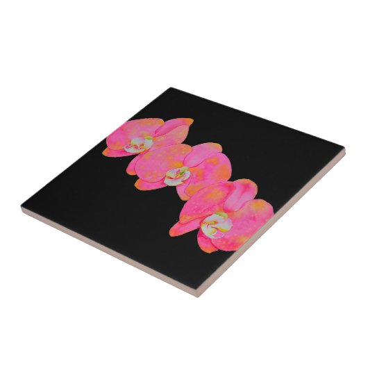 Carreau Peinture d'orchidée rose (Côté)