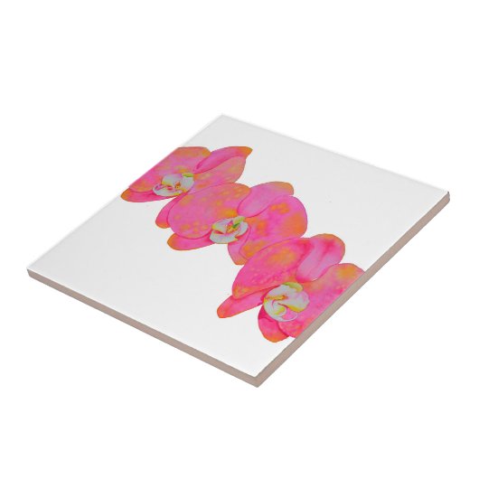 Carreau Peinture d'orchidée rose (Côté)