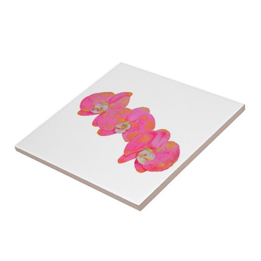 Carreau Peinture d'orchidée rose (Côté)