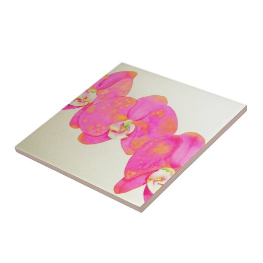 Carreau Peinture d'orchidée rose (Côté)