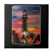 Carreau peinture du phare de Lighthouse Point sur un (Devant)