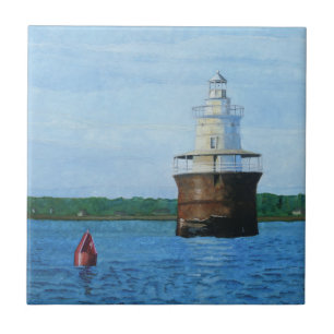 Carreau Peinture du phare du chenal de Lubec