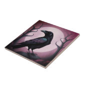 Carreau Peinture d'un corbeau noir (Côté)