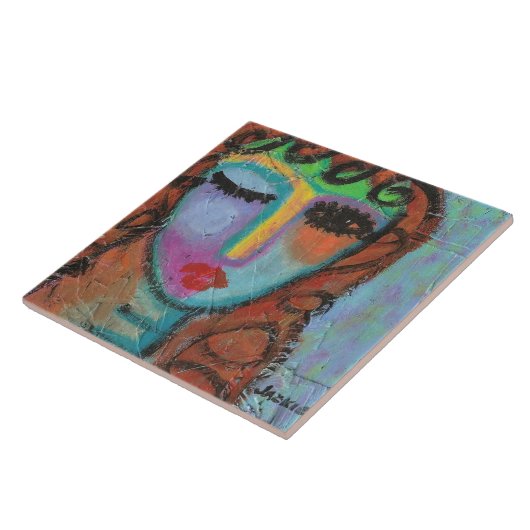 Carreau Peinture en acrylique Abstraite sur OSB (Côté)