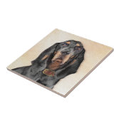 Carreau Peinture en noir et blanc - Art original Chien (Côté)