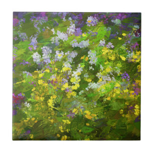 Carreau Peinture fleur sauvage Impasto - Art Fleur Origina