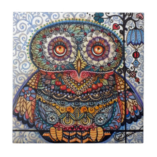 Carreau Peinture graphique magique de hibou