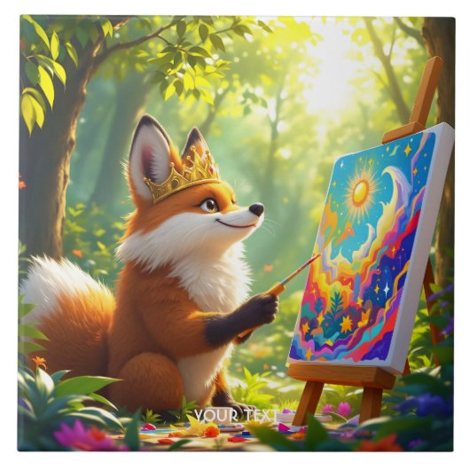 Carreau Peinture Imaginaire mignonne King Fox (Devant)