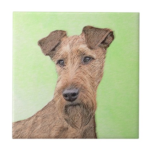 Carreau Peinture Irlandaise Terrier - Cute Original Chien (Devant)
