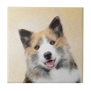 Carreau Peinture islandaise pour chien de mer - Art origin