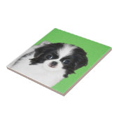 Carreau Peinture japonaise de chiot - Art original de chie (Côté)