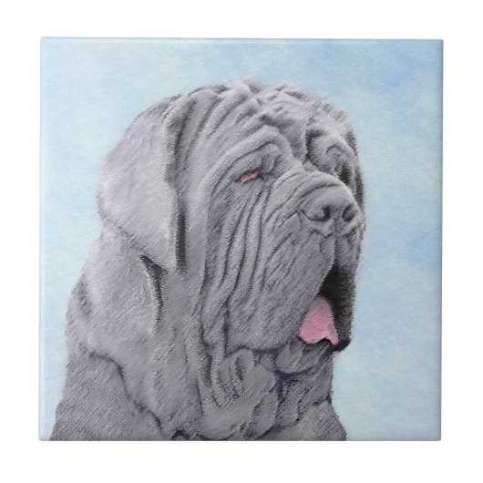 Carreau Peinture Mastiff Neopolitan - Art Chien original (Devant)