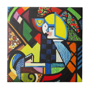 Carreau Peinture Moderniste Géométrique Colorée Abstraite