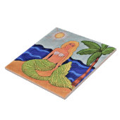 Carreau Peinture numérique Abstraite à la sirène et au pal (Côté)