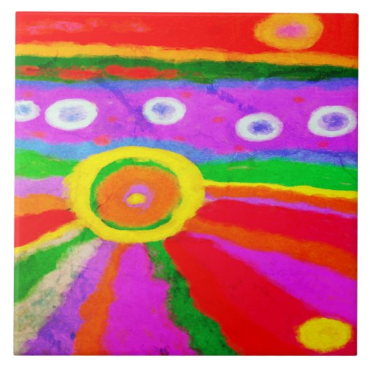 Carreau Peinture numérique Abstraite de chaleur (Devant)