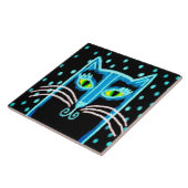 Carreau Peinture numérique Abstraite de chats noirs (Côté)