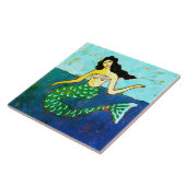 Carreau Peinture numérique abstraite de sirène funky (Côté)