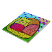 Carreau Peinture numérique Abstraite jolie Kitty (Côté)