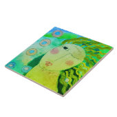 Carreau Peinture numérique abstraite originale d'une femme (Côté)