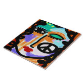 Carreau Peinture numérique Abstraite pour la paix (Côté)