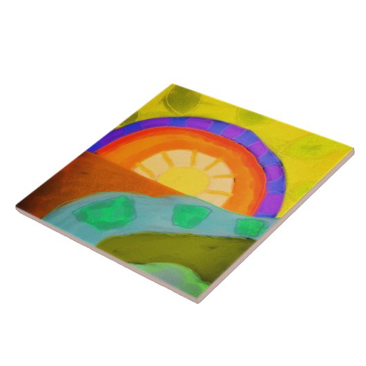 Carreau Peinture numérique Abstraite Sunset (Côté)