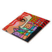 Carreau Peinture numérique abstraite sur verre (Côté)