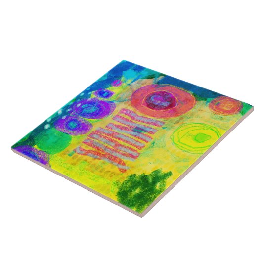 Carreau Peinture numérique Abstraite unique (Côté)