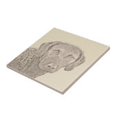 Carreau Peinture originale de chien par Retriever de Chesa (Côté)