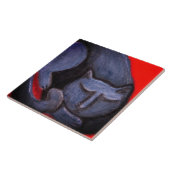 Carreau Peinture pastel abstrait de sieste de chat (Côté)