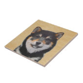 Carreau Peinture Shiba Inu (Noir et Tan) - Art Chien (Côté)